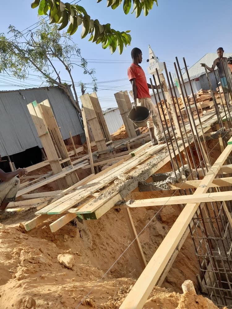 Structural construction work on site